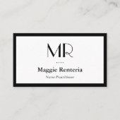 Carte De Visite Praticien en soins infirmiers - Monogramme élégant (Devant)