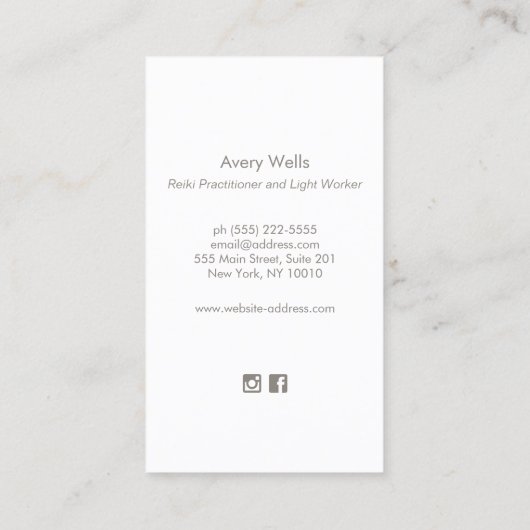 Carte De Visite Praticien Holographique Chakras Reiki (Dos)