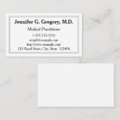 Carte de visite praticien Médicale ordinaire (Devant / Derrière)