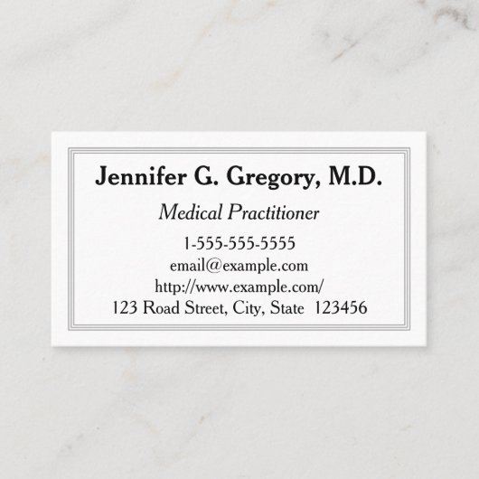 Carte de visite praticien Médicale ordinaire (Devant)