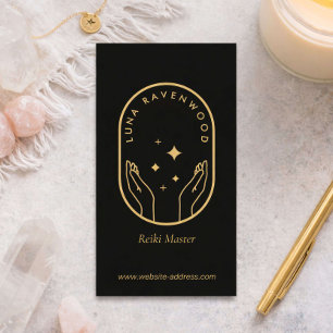 Carte De Visite Praticien moderne en Reiki Céleste aux Mains Guéri
