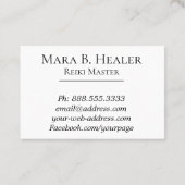 Carte De Visite Praticien ou maître de Reiki de guérisseur (Dos)