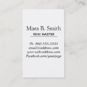 Carte De Visite Praticien ou maître sacré de Reiki de la géométrie (Dos)