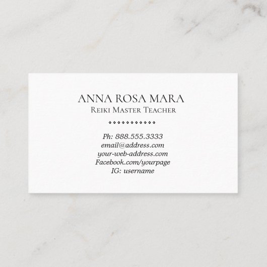 Carte De Visite *~* Praticien Reiki ou maître-soignant en énergie (Dos)