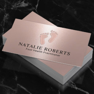 Carte De Visite Praticien Rose moderne Gold Foot Care