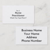 Carte De Visite Praticienne d'infirmière (Devant / Derrière)