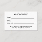 Carte De Visite Pratique des dentistes (Dos)