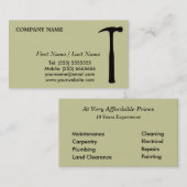 Carte de visite pratique d'homme (Devant / Derrière)