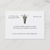 Carte De Visite pratique médicale (Dos)