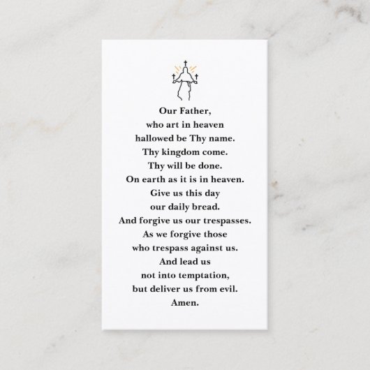 Carte De Visite Prayer Card  (Devant)