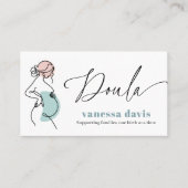 CARTE DE VISITE PREGNANCY LINE ART DOULA BIRTH WORKER QRCODE PHOTO (Devant)