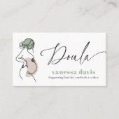 CARTE DE VISITE PREGNANCY LINE ART DOULA BIRTH WORKER QRCODE PHOTO (Devant)