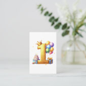 Carte De Visite Premier anniversaire doré (Debout devant)