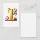 Carte De Visite Premier anniversaire doré (Devant / Derrière)