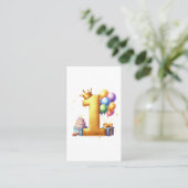 Carte De Visite Premier anniversaire doré (Debout devant)