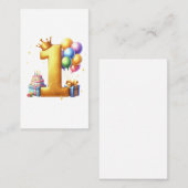 Carte De Visite Premier anniversaire doré (Devant / Derrière)