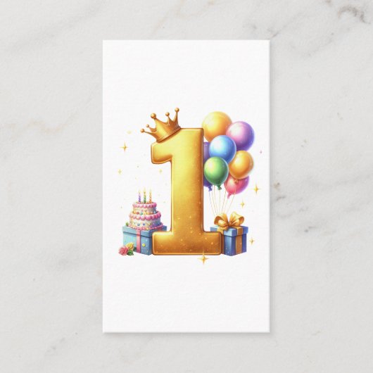 Carte De Visite Premier anniversaire doré (Devant)