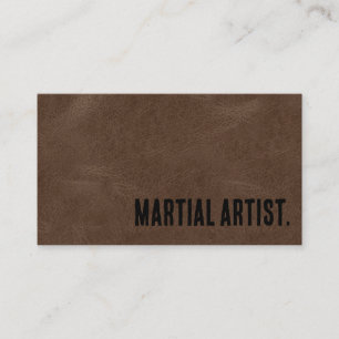 Carte De Visite Premier artiste martial Brown Faux Cuir