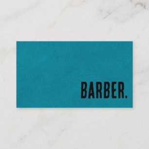 Carte De Visite Premier Barber en Faux Cuir Noir
