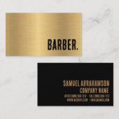 Carte De Visite Premier Barber Faux Or (Devant / Derrière)