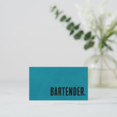 Carte De Visite Premier Barman Cuir Faux Noir (Debout devant)