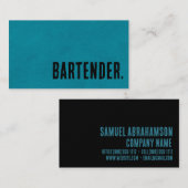 Carte De Visite Premier Barman Cuir Faux Noir (Devant / Derrière)