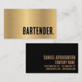 Carte De Visite Premier Barman Faux Or (Devant / Derrière)