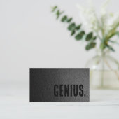 Carte De Visite Premier Black Faux Leather Genius (Debout devant)