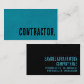 Carte De Visite Premier Blue Faux Cuir Contractant (Devant / Derrière)