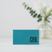 Carte De Visite Premier Blue Faux Cuir PDG (Debout devant)