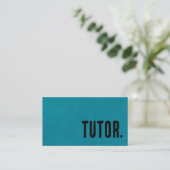 Carte De Visite Premier Blue Faux Cuir Professeur (Debout devant)