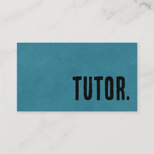 Carte De Visite Premier Blue Faux Cuir Professeur (Devant)