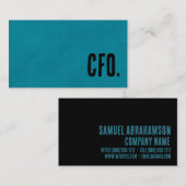 Carte De Visite Premier Blue Faux Leather CFO (Devant / Derrière)