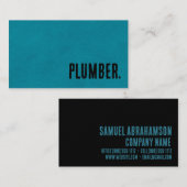 Carte De Visite Premier Blue Faux Plumeur en cuir (Devant / Derrière)