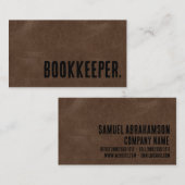 Carte De Visite Premier Brown Faux Cuir Bookkeeper (Devant / Derrière)