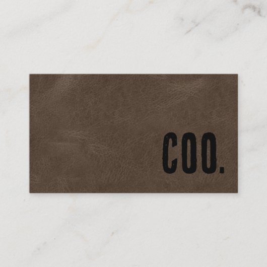 Carte De Visite Premier Brun Faux Cuir COO (Devant)