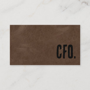 Carte De Visite Premier CFO en Faux Cuir Marron