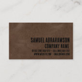 Carte De Visite Premier Comptable Cuir Synthétique Marron (Dos)