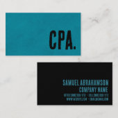 Carte De Visite Premier comptable en cuir faux bleu (Devant / Derrière)
