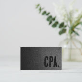 Carte De Visite Premier comptable en faux cuir noir (Debout devant)