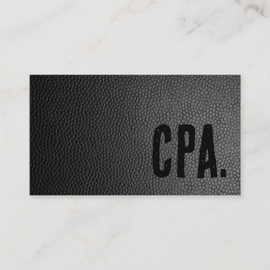 Carte De Visite Premier comptable en faux cuir noir (Devant)