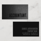 Carte De Visite Premier comptable en faux cuir noir (Devant / Derrière)