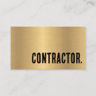 Carte De Visite Premier Contracteur Métallisé Faux Or