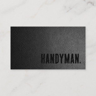 Carte De Visite Premier Faux Cuir Noir Main-d'œuvre