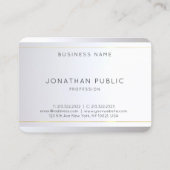 Carte De Visite Premier Monogramme Gold Silver Elegant Modèle (Dos)