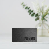 Carte De Visite Premier Noir Faux Plumeur en cuir (Debout devant)