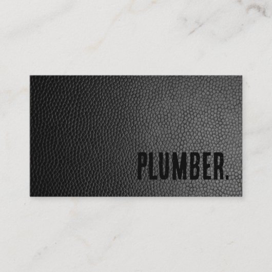 Carte De Visite Premier Noir Faux Plumeur en cuir (Devant)