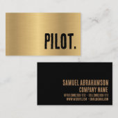 Carte De Visite Premier Pilote Faux Or (Devant / Derrière)