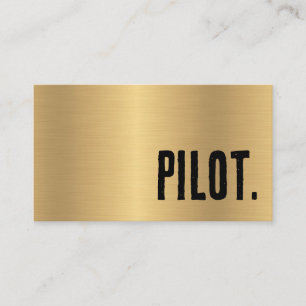 Carte De Visite Premier Pilote Faux Or