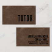 Carte De Visite Premier Tutor en cuir Brown Faux (Devant / Derrière)